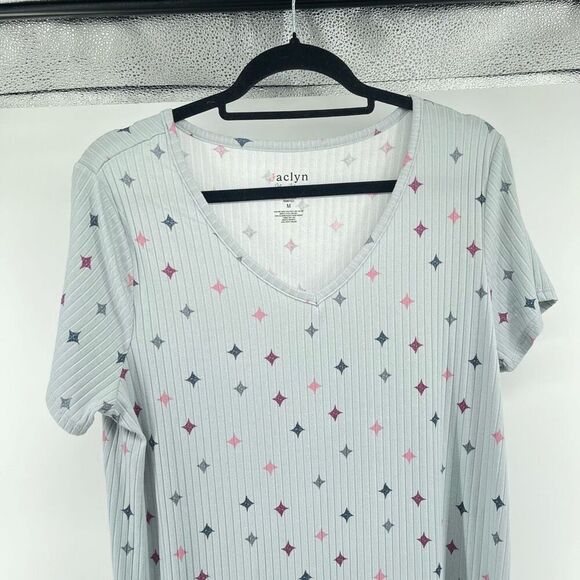 Jaclyn New York Blue Star Diamond Pearl Print Sleep Shirt Nightgown Medium NWT - Picture 3 of 8